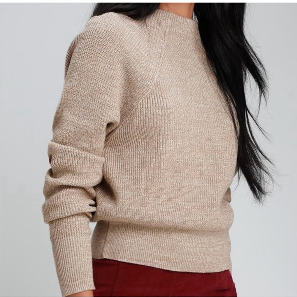 Free People chunky, crew scoop neck, long sleeved ribbed sweater